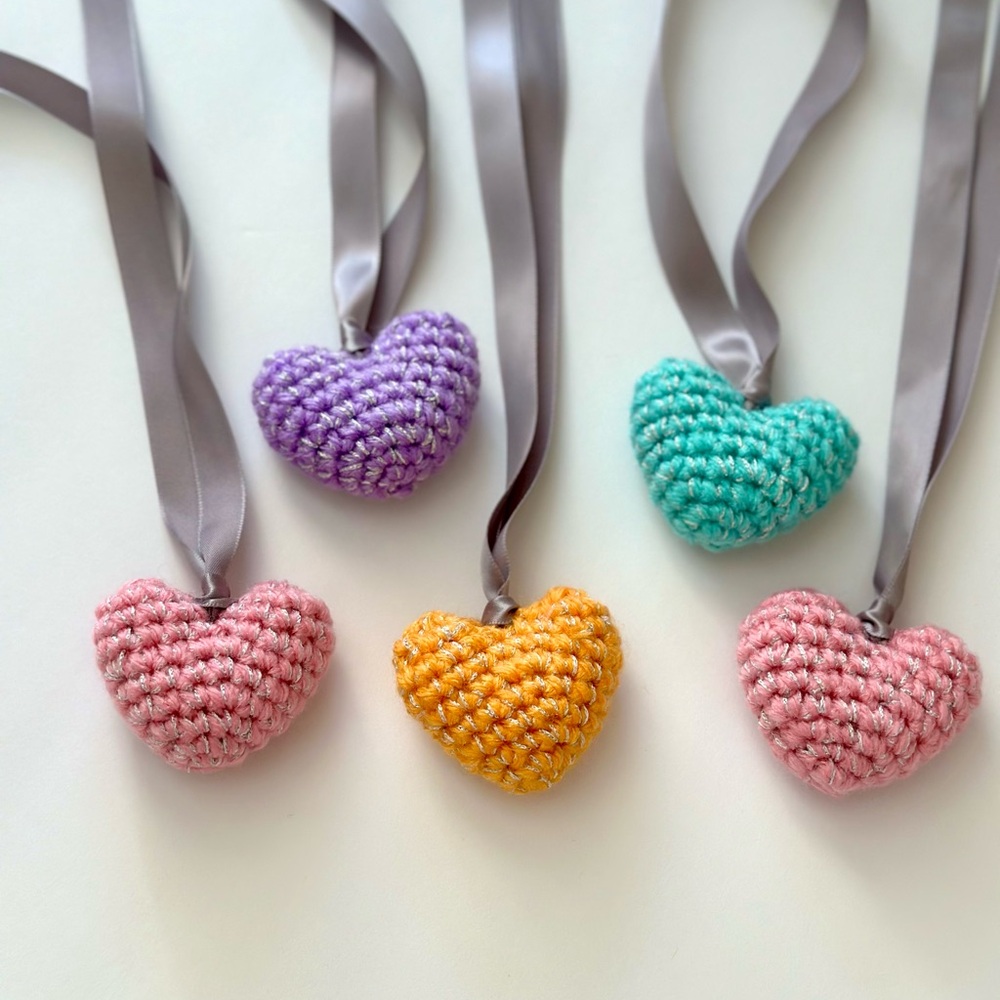 New/Crochet Heart bag Charm
